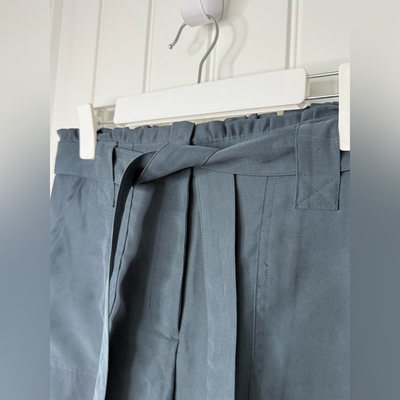 Nine West High Waist Shorts with Pockets & Tie Belt - Dark Aqua - Picture 3 of 4